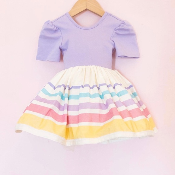 Pleiades Other - Pleiades Lavender Purple Rainbow Puff Sleeve Shortie Sz 5